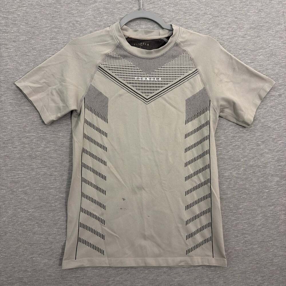 YoungLA Mens Size Large Gray Superhero Compression Seamless Short Sleeve Shirt